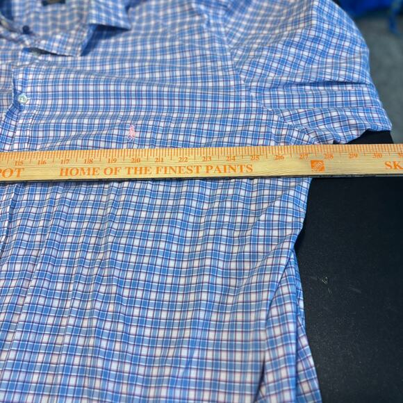 Polo Ralph Lauren Mens 2XLT Blue Pink Plaid Button-Down Shirt Cotton Classic Fit - Picture 3 of 4